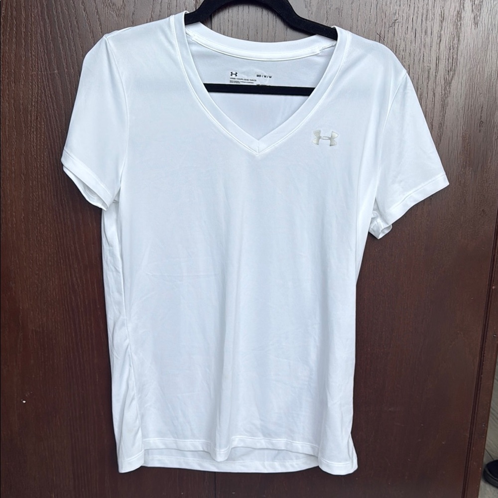 Under Armour White Fitted Short Sleeve T-Shirt